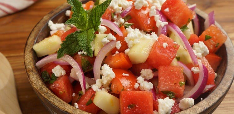 Cover Image for Greek-Style Watermelon Salad with Feta and Mint