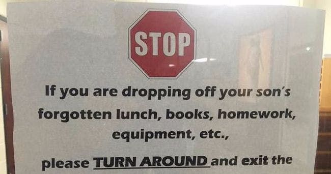 Cover Image for One School Told Parents Not To Bring Forgotten Items, And People Are Freaking Out