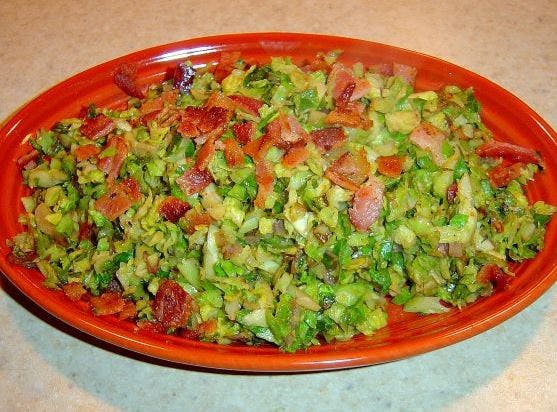 Cover Image for SHREDDED BRUSSELS SPROUTS WITH ONIONS