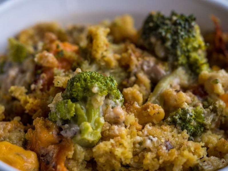 Cover Image for Cheesy Crock Pot Broccoli Stuffing Casserole Recipe