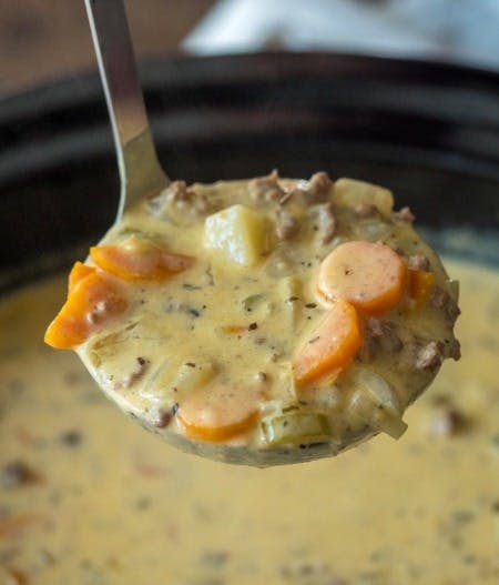 Cover Image for Extra Creamy Slow Cooker Cheeseburger Soup