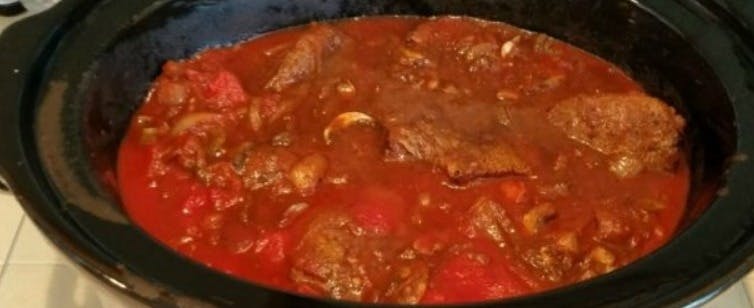 Cover Image for Gosh Darn EASY Crock Pot Swiss Steak – Melts In Your Mouth!