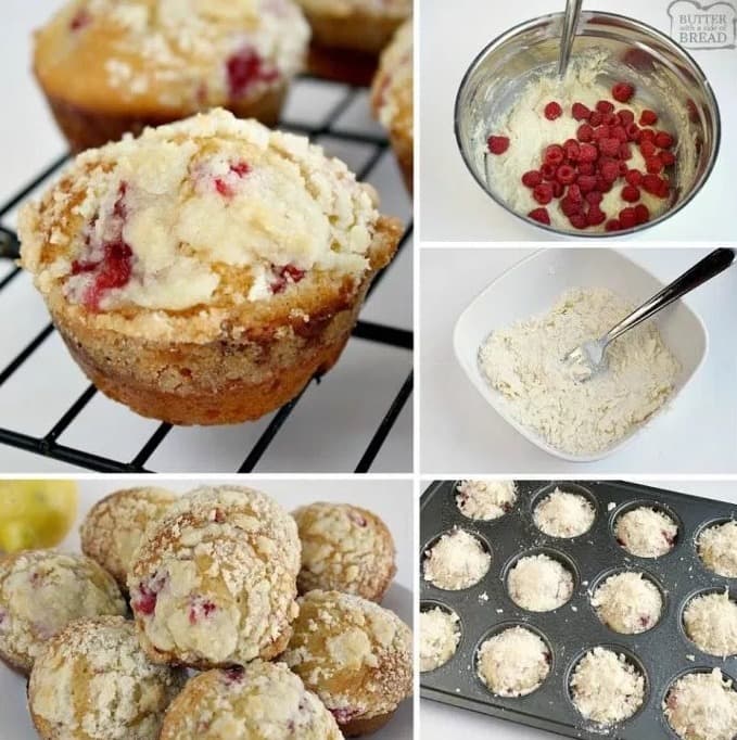 Cover Image for LEMON RASPBERRY STREUSEL MUFFINS