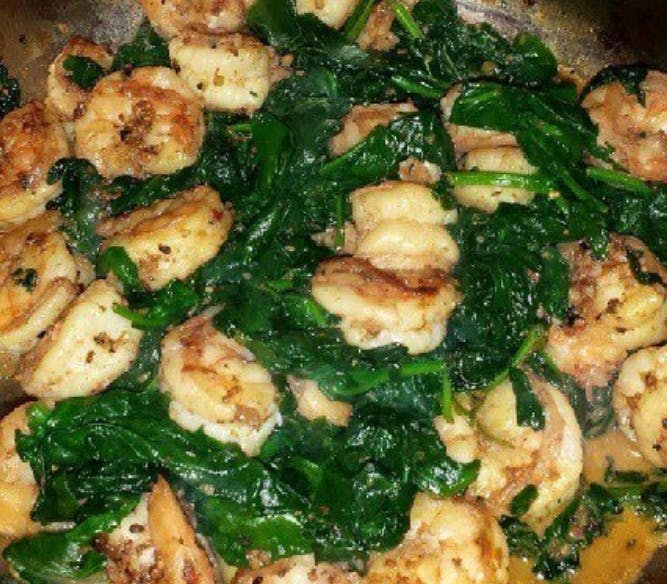 Cover Image for Shrimp and Sauteed Spinach