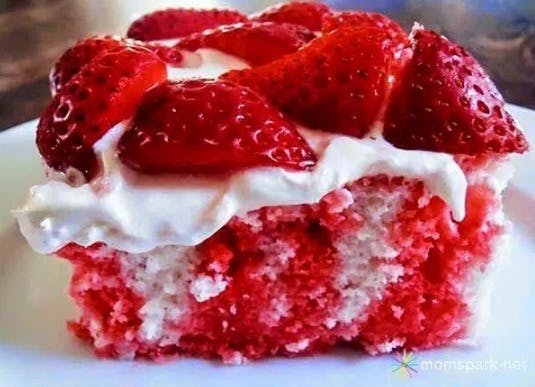 Cover Image for Strawberries and Cream Poke Cake