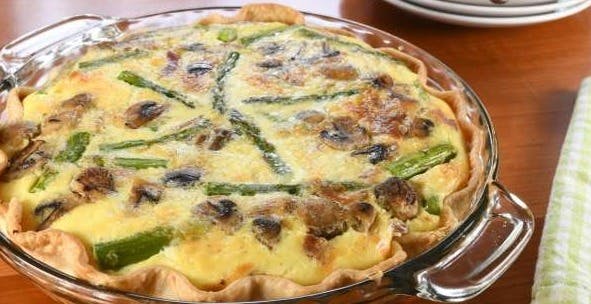 Cover Image for Mushroom Asparagus and Cheese Quiche