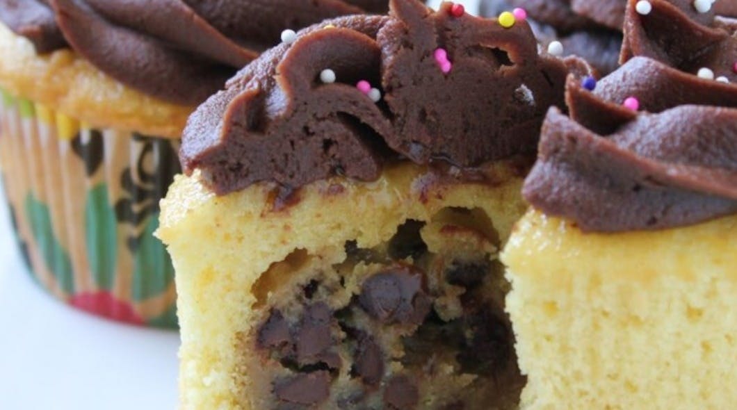 Cover Image for Chocolate Chip Cookie Dough + Cupcake = The BEST Cupcake. Ever.